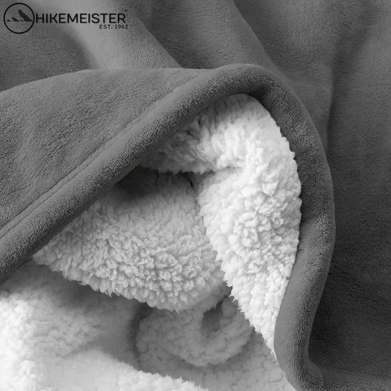 Hikemeister ® Couverture polaire - plaid polaire - Gris foncé - Plein air -150x200 cm - plaid de vie de luxe - chaud - design soft - couverture douce