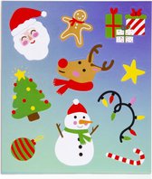 6 Vellen Kerst Stickers - 72 stickers - Uitdeelcadeaus - Traktatie voor Kinderen - Stickers voor Kinderen