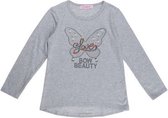 T-shirt mouette manches longues gris papillon pailleté 158/164