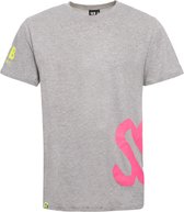 SEB Tee Grey - Neon Pink | T shirt heren - Grijs - Neon - Organisch katoen - T-shirt