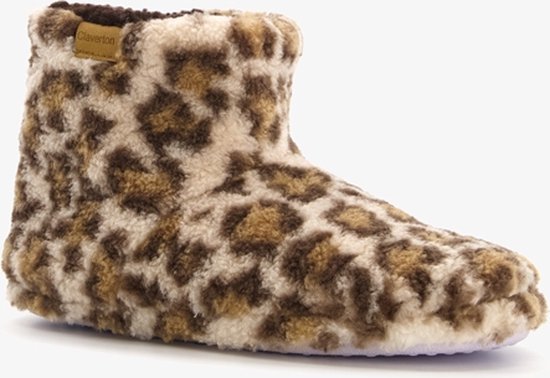 Thu!s chaussons femme à imprimé léopard marron - Taille 38 - Pantoufles