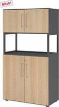 FlexWall | 4 OH | 2x deuren + frame | met verstelbare poten - Grafiet/Eiken