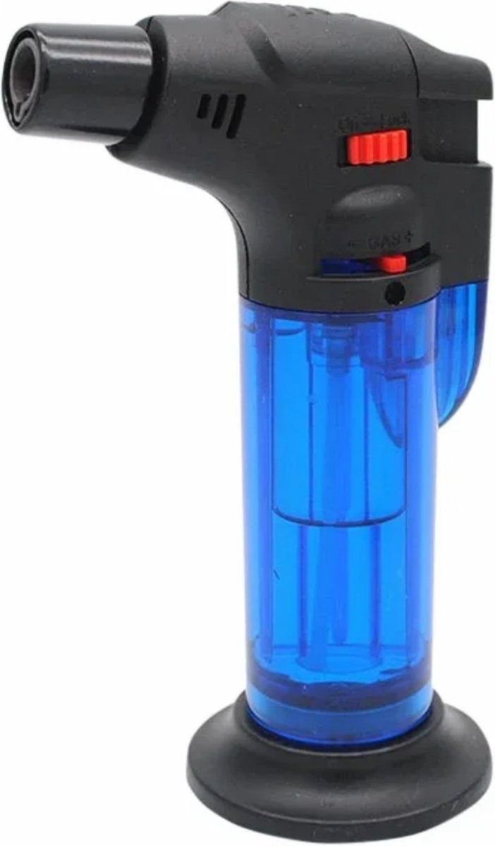 Goedkoopste Stormaansteker navulbaar - Blauw - Windproof - Crème brûlée brander - Gasbrander - Gas Aansteker - Vuurwerk - Kaarsen