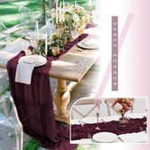 6 verpakkingen roodbruine kaasdoek tafellopers, 3 m kaasdoek gaas-tafelkleed, 80 x 300 cm, rustieke mesh-stof, boho-tafelloper, voor bruiloft, bruidsfeestdecoraties