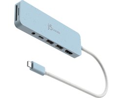 j5create Milieuvriendelijke USB-C-hub met meerdere poorten en stroomvoorziening