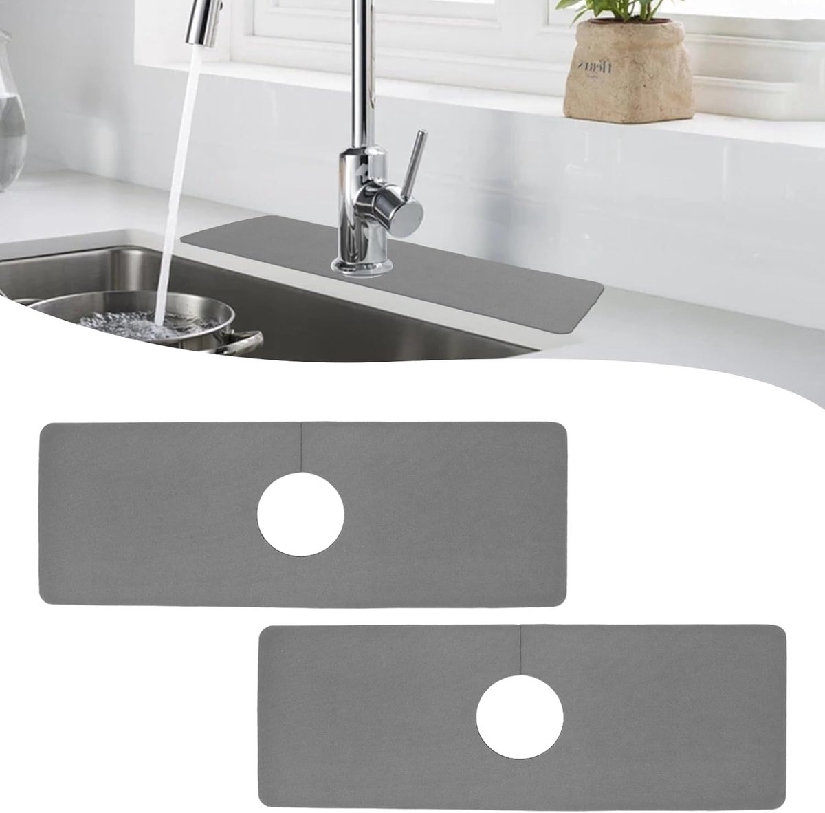 Goedkoopste Siliconen kraanmat, siliconen druppelvanger, voor aanrecht, gootsteen, spatbescherming, droogmat, voor keuken, badkamer, werkblad, groen