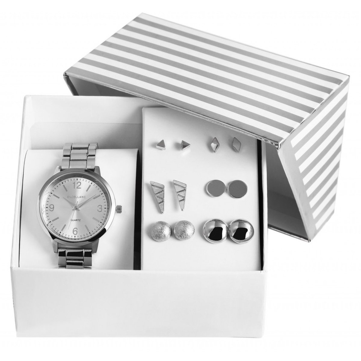 Excellanc horlogeset - cadeauset zilverkleurig