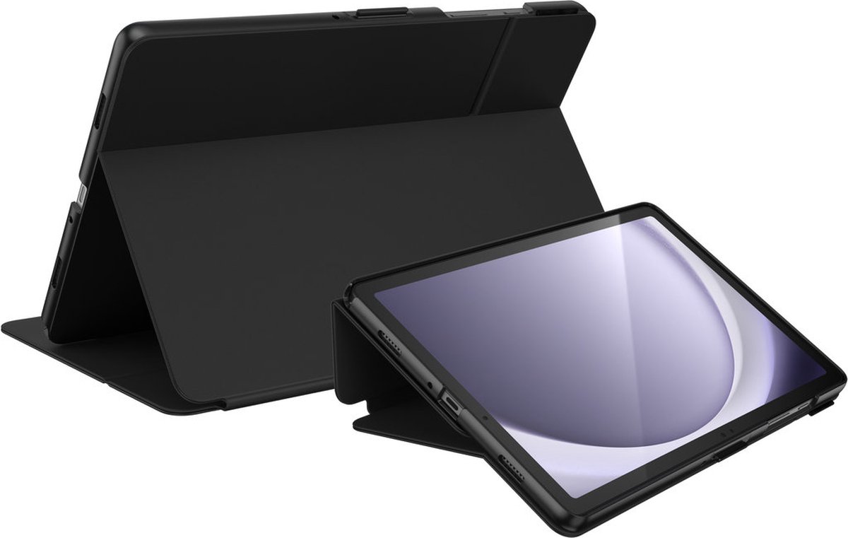 Speck hoesje geschikt voor Samsung Galaxy Tab A11 Plus Samsung Galaxy Tab A9 Plus - Stand functie - Veiligheidskliksysteem - Automatisch aan/uit magneet functie - Gevoerde binnenkant - Microban Antibacterieel - Zwart