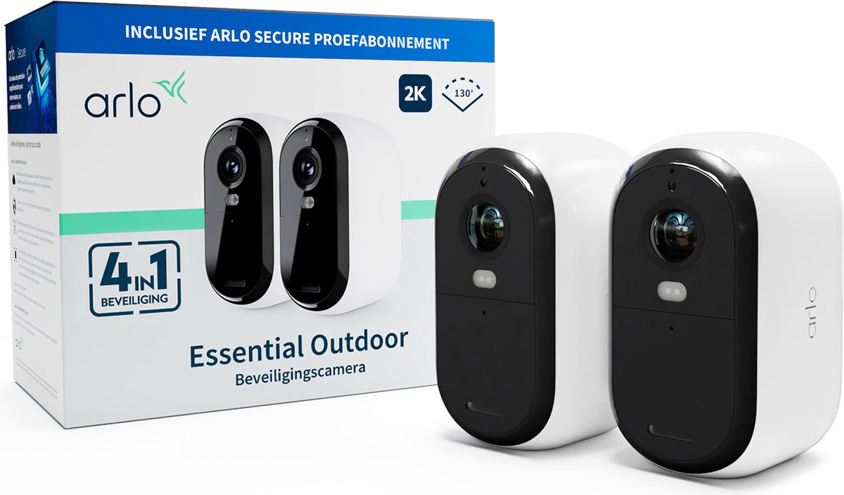 Arlo Essential 2K Draadloze Beveiligingscamera voor Buiten