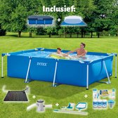 Intex Frame Pool Zwembad - Opzetzwembad - Compleet pakket - Rechthoekig - 260 x 160 x 65 cm - Blauw - Inclusief Pomp & Overige Accessoires