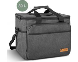 ForDig Koeltas (30 liter) - 4 laags geïsoleerd - Easy-Acces Flap - Picknicktas - Opvouwbaar - Zwart