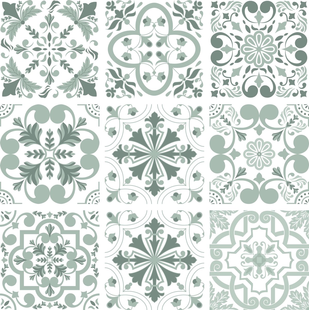 Set van 9 tegelstickers Portugal - Portugese vintage motieven - 15cm x 15cm - voor badkamertegels, keukentegels en toilettegels - zelfklevend - Peel en stick - decoratiestickers, DIY, plakfolie stickers