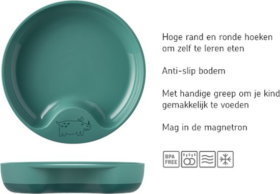 Mepal Mio babyservies set - 3-delig - Kraamcadeau - Kinderservies - Deep blue van Mepal — afbeelding 2