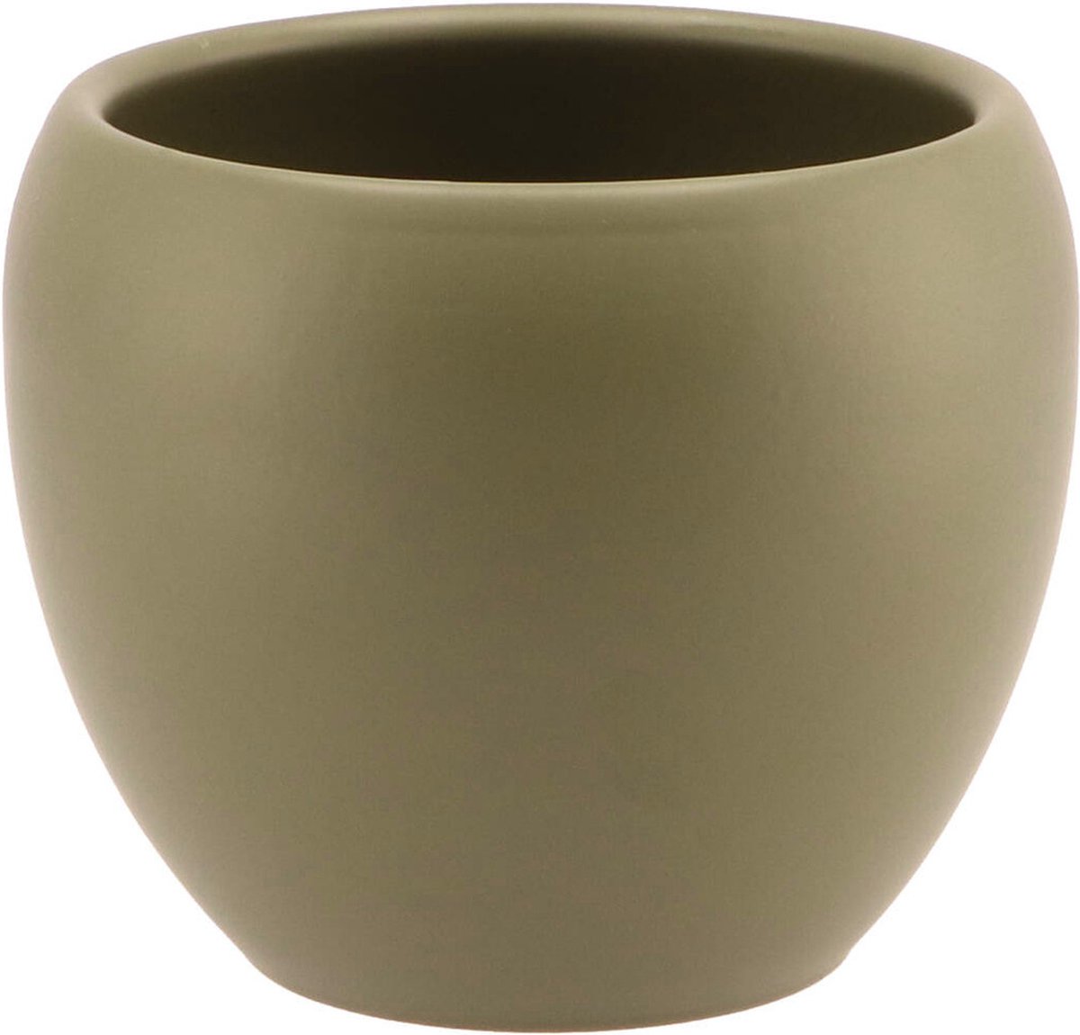 DK Design Bloempot/plantenpot Vinci - olijfgroen mat - voor kamerplant - D11 x H14 cm