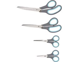 Alpina Huishoudscharen/hobby of kantoor scharen - set van 4x stuks - blauw - 25 cm/24 cm/14 cm/12 cm Alpina Huishoudscharen/hobby of kantoor scharen - set van 4x stuks - blauw - 25 cm/24 cm/14 cm/12 cm