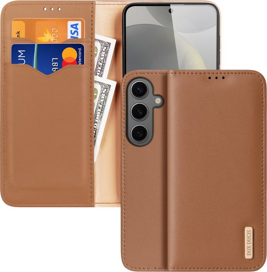 Dux Ducis - Telefoon Hoesje geschikt voor de Samsung Galaxy S24 Plus - Hivo Series - Book Case - Bruin