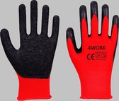 12 St. 4-Work Professionele Werkhandschoenen, maat 10- Comfort, Grip en Veiligheid in één