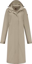 MGO Lori - Waterdichte lange damesjas - Regen jacket vrouwen - Taupe - Maat S