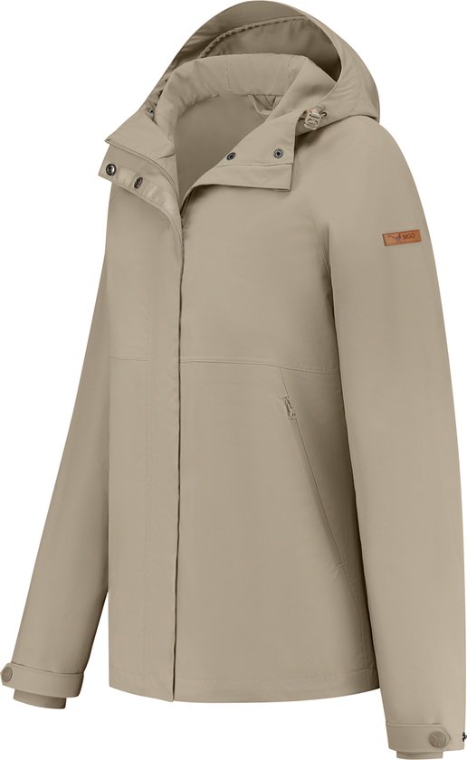 MGO Skylar - Waterdichte jas dames - Regen jacket vrouwen - Taupe - Maat S