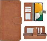 Geschikt voor Samsung Galaxy A05s Hoesje - Bookcase - A05s Hoesje - Pu Leder Wallet Book Case Bruin Cover