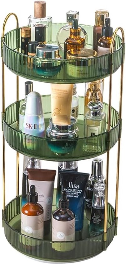 360 graden roterende make-up organizer, draaiende cosmetica organizer, huidverzorgingsorganisator, parfumorganisator, kruidenorganizer, make-upopslag voor dressoir, slaapkamer, badkamer (3