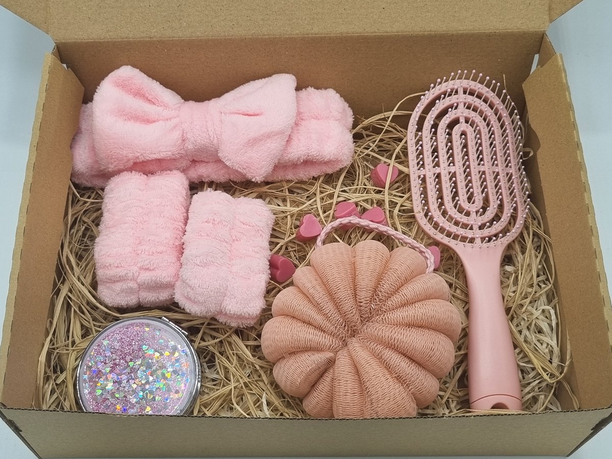 Goedkoopste RituwellGift Geschenkset Vrouwen - Nr. 5 |- Cadeau voor Vrouw - Verwenpakket - Cadeaupakket - Giftset - Verjaardag - Moederdag - Hooftband, Polsbanden, Haarborstel, Badspons, Spiegel - Valentijn Cadeautje voor Haar - Kerstpakket Vrouw - Vriendin