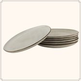 OTIX Assiettes plates - Service d'assiettes 6 personnes - Beige - 26,5cm - Céramique - LILY