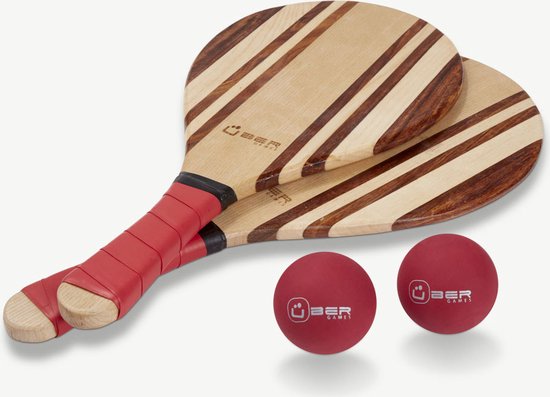 Frescobol Bat & Ball set, Braziliaans strand top sport spel ®Designed in UK - Prachtig afgewerkt - Kwaliteit & Klasse - Profi