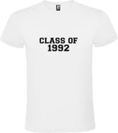 Wit T-Shirt met “Class of 1992 “ Afbeelding Zwart Size 2XL