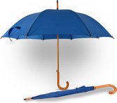 Set van 2 Automatische Opvouwbare Paraplu's | 102cm Diameter met Houten Look Handvat | Een Must-Have Blauwe Paraplu voor Regenachtige Dagen