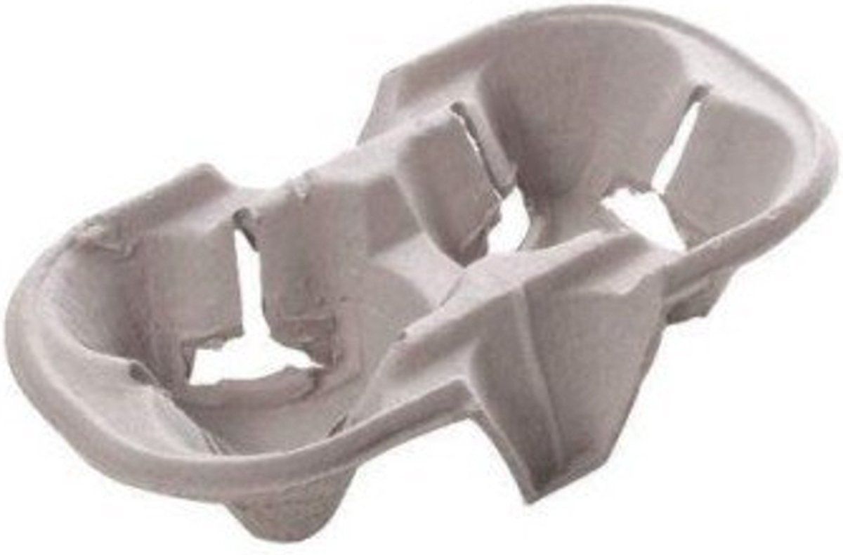Kartonpulp bekerhouder 2-vaks - Draagtray - Bekers - draagtray voor bekers - 2 compartimenten - koffie - thee - koffiebekers - drinkbekers - 100 stuks