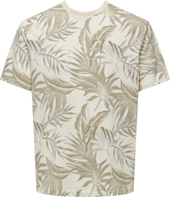 T-shirt Homme ONLY & SONS ONSKASH REG LEAF AOP SS TEE - Taille M