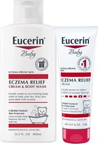 Eucerin Baby Eczema Baby Cream - Baby Was gel - Tegen Eczeem - Verzacht de huid - Baby Crème duo pack