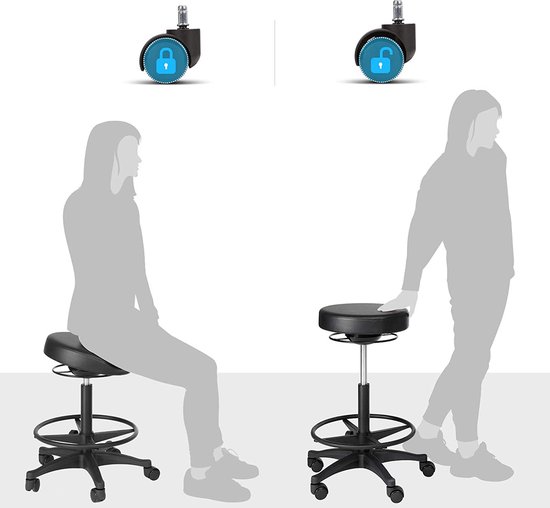 SONGMICS Bureaustoel, Bureau Kruk, Ergonomische Werkkruk Met Armleuningen Zithoogte 515 715 Cm Hoge Werkstoel Met Verstelbare Voetsteun Belastbaarheid 120 Kg Zwart Obn25bk SONGMICS Bureaustoel, Bureau Kruk, Ergonomische Werkkruk Met Armleuningen Zithoogte 515 715 Cm Hoge Werkstoel Met Verstelbare Voetsteun Belastbaarheid 120 Kg Zwart Obn25bk