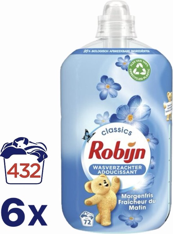 Robijn Classics Morgenfris Wasverzachter - 6 x 1,8 L - 432 Wasbeurten