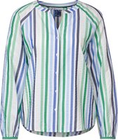 Street One Tunic blouse with seersucker stripe - Dames Blouse - fresh spring green - Maat 42