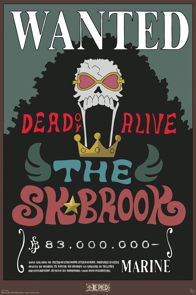 ABYSTYLE Poster One Piece - Wanted Brook 61x91,5cm Divers