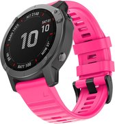 By Qubix - 26mm Quickfit - Siliconen bandje - Roze - Garmin Fenix 7X - 6X - 5X - Garmin bandje