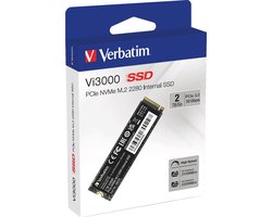 Verbatim Vi3000 2 TB NVMe/PCIe M.2 SSD 2280 harde schijf PCIe NVMe 3.0 x4 Retail 49376