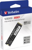 Verbatim Vi3000 512 GB NVMe/PCIe M.2 SSD 2280 harde schijf PCIe NVMe 3.0 x4 Retail 49374