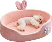 Clixify Hondenmand Kattenmand Roze Princess - 75x50x19cm - Kattenkussen - Dierenbed - Donut hondenmand