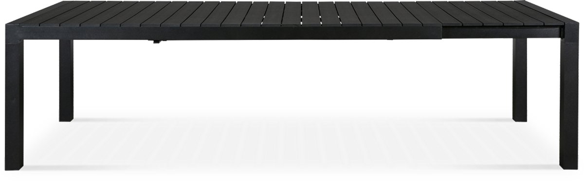 Lisomme Stef tuintafel zwart - verlengbaar - 205 x 100 cm