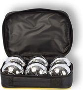 Set de Jeu de boules Complet pour Adultes - Balles en métal - Sac de Transport Inclus - 6 Balles + Cric + Goupille de Mesure - Jouets de plein air