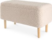 Banc nounours avec rangement Lisomme Sem - L78 x P39 x H46 cm - Blanc cassé