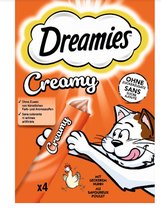 1x Catisfactions - Dreamies - Creamy Kip - 4x 10gr - Katten snack - Traktatie - Katten snoepjes - Crèmige textuur