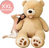 LotaHome - Reuze teddybeer - Zonder vulling - Grote originele knuffelbeer XXL - 160cm - 6kilo - Teddybeer - Extra zacht - Cadeau - Pluche - Wasbaar - Voor jong en oud - Lichtbruin