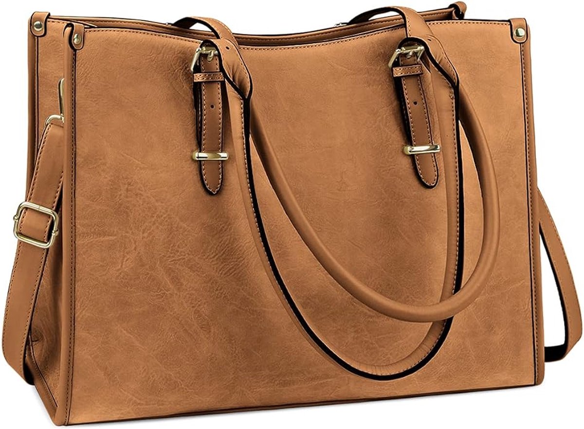 Laptoptassen voor vrouwen 15.6 inch handtassen Designer laptoptas Grote lederen. bol