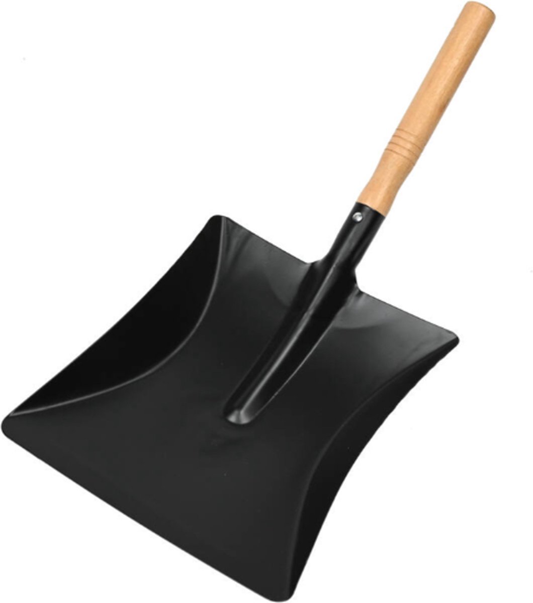 Goedkoopste Benson Vuilblik - metaal - hout - 23 x 44 cm - zwart - stofblik - voor buiten