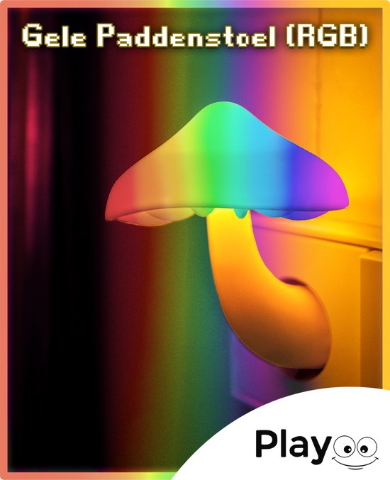 Gele Paddenstoel (RGB) - Schattig Nachtlampje