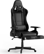 Game Hero Winner X1 Chaise gaming avec Repose Pieds - Chaise de bureau - Noir
